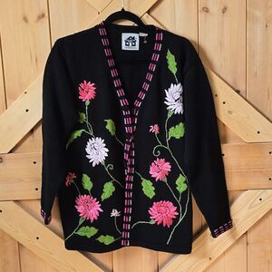 Storybook Knits Cardigan | Embroidery Floral  Art